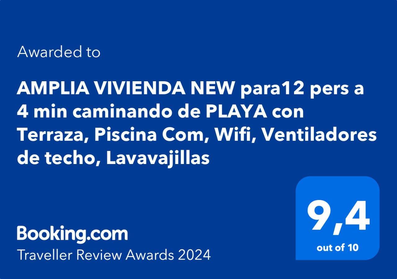 Amplia Vivienda New Para12 Pers A 4 Min Caminando De Playa Con Terraza, Piscina Com, Wifi, Ventiladores De Techo, Lavavajillas Roquetas de Mar Zewnętrze zdjęcie