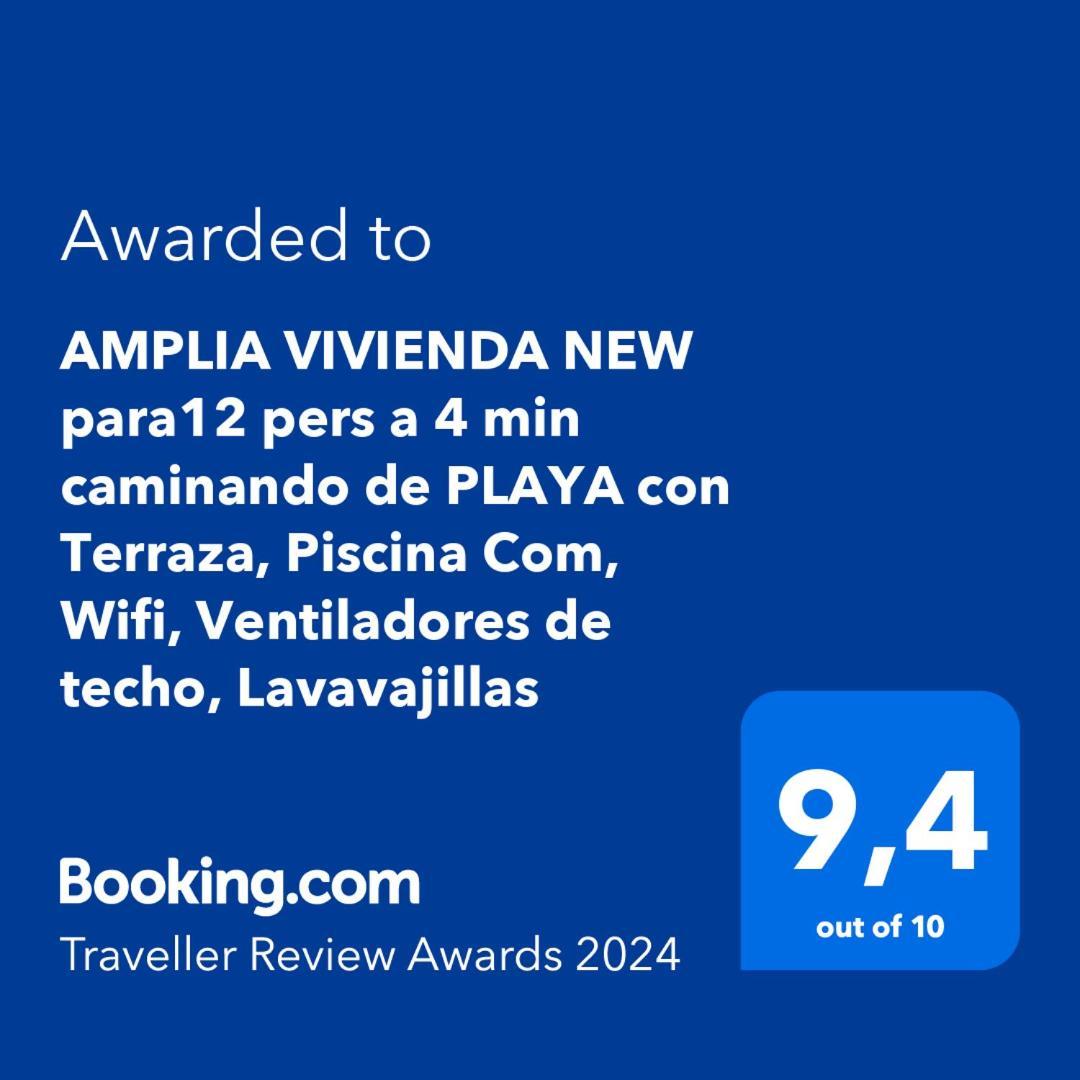 Amplia Vivienda New Para12 Pers A 4 Min Caminando De Playa Con Terraza, Piscina Com, Wifi, Ventiladores De Techo, Lavavajillas Roquetas de Mar Zewnętrze zdjęcie